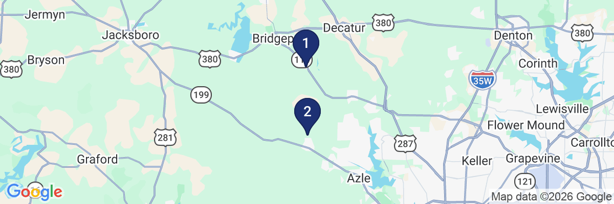 Map showing facility locations